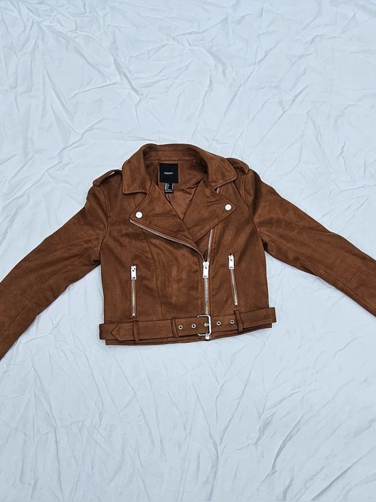 Forever 21 Jackets & Blazers - Brown Faux Suede Moto Jacket